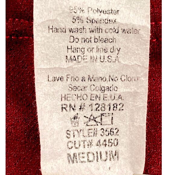 VTG 70s Bell Bottom Pants M Red High Rise Disco Wide Leg Palazzo Retro Leisure - Picture 8 of 12